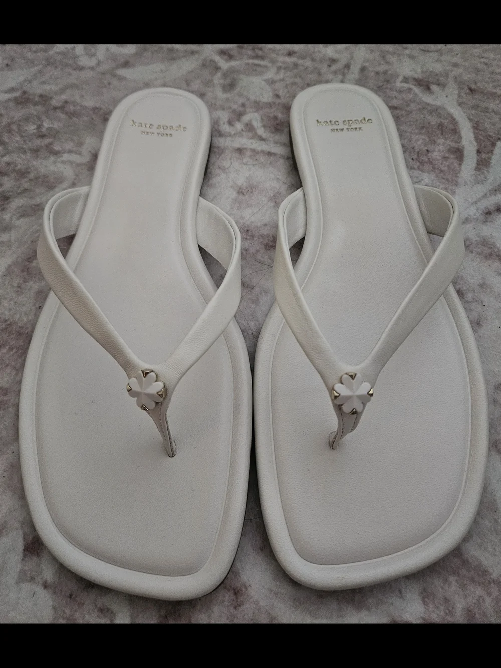 kate spade - NWT Cream Thong Sandals